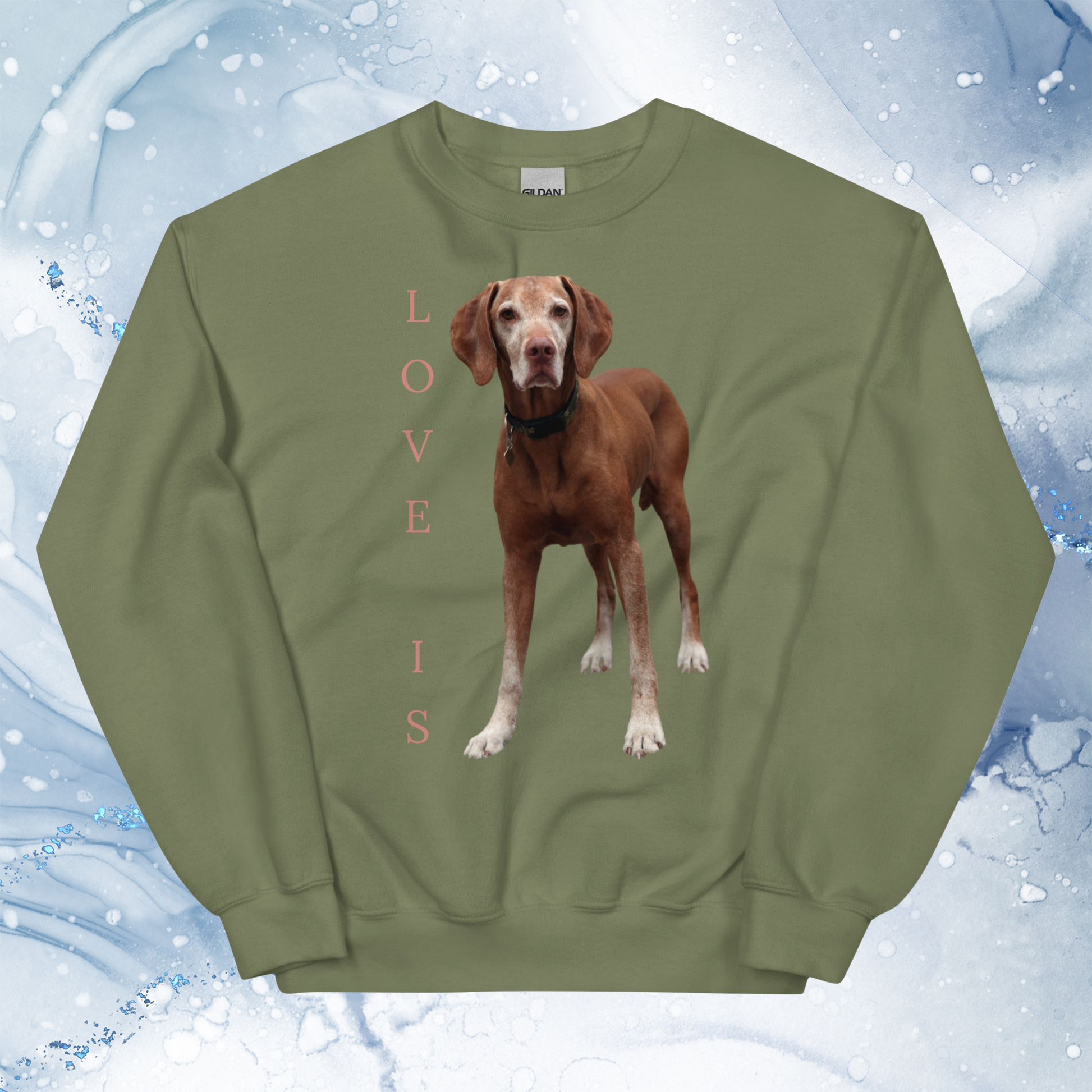 Love Is Sweatshirt for Men Gift For Women and Dog Lover